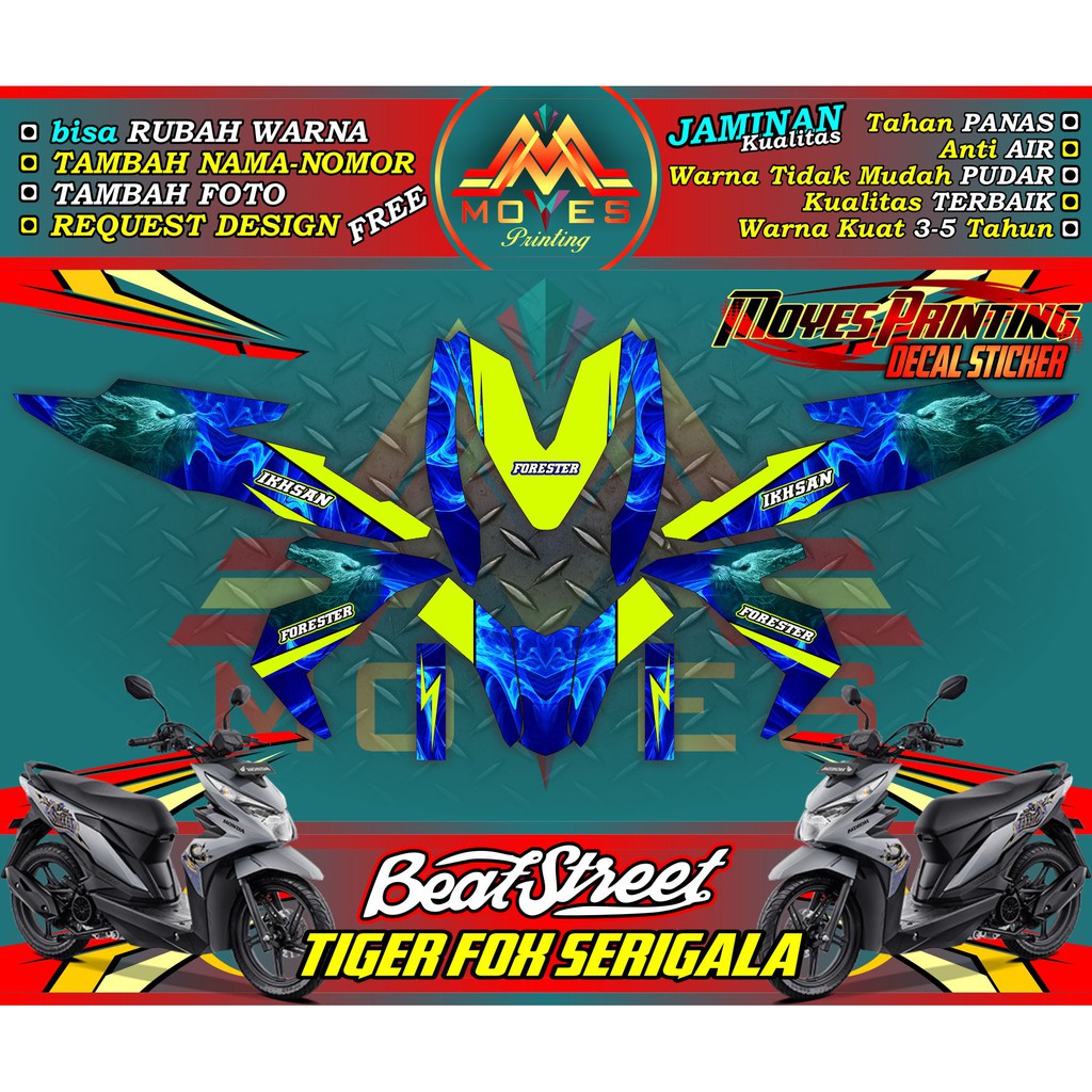 sticker decal honda beat street - decal sticker motor beat street - sticker beat street - decal beat