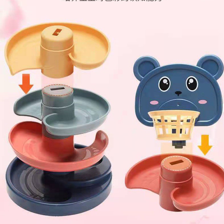 Tma / Mainan Edukasi Anak Seluncuran Jalur Bola Rail Mutar Berlampu dan Musik