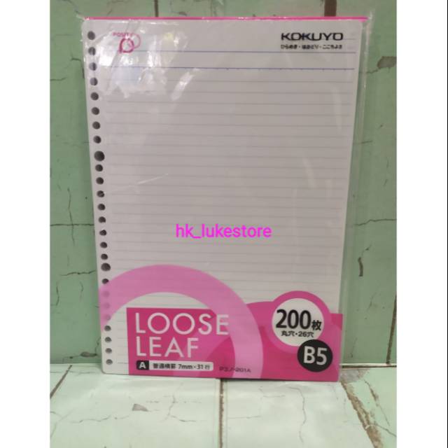 

Kokuyo Loose leaf isi 200 lembar 7mm