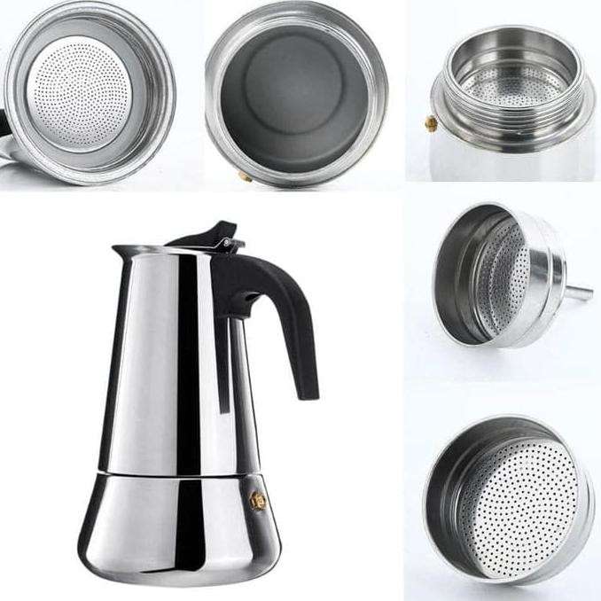 

Murah Meriah Cp0300Ss - 300Ml Teko Kopi Stainless Steel Untuk 6 Cup / Moka Pot