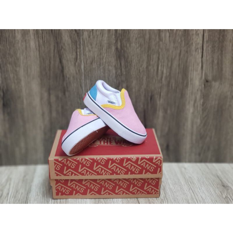 Sepatu Anak Vans Slip On Pink Blue Size 21 - 35 Premium Quality