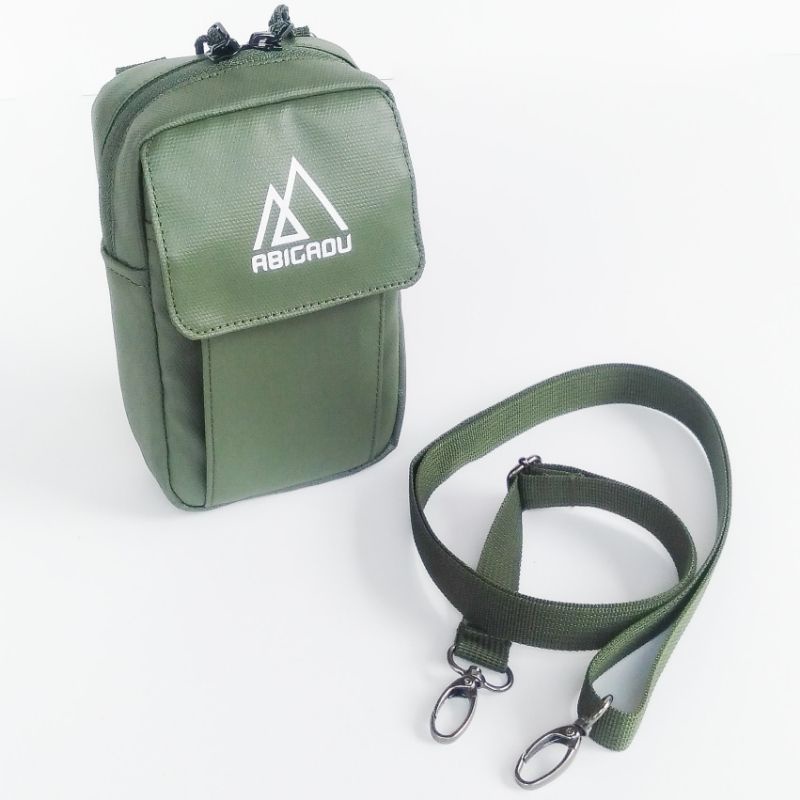 TAS selempang HP/SLINGBAG ANTI AIR(WATERPROOF)/ tas pria wanita hijau ARMY | Abigadu