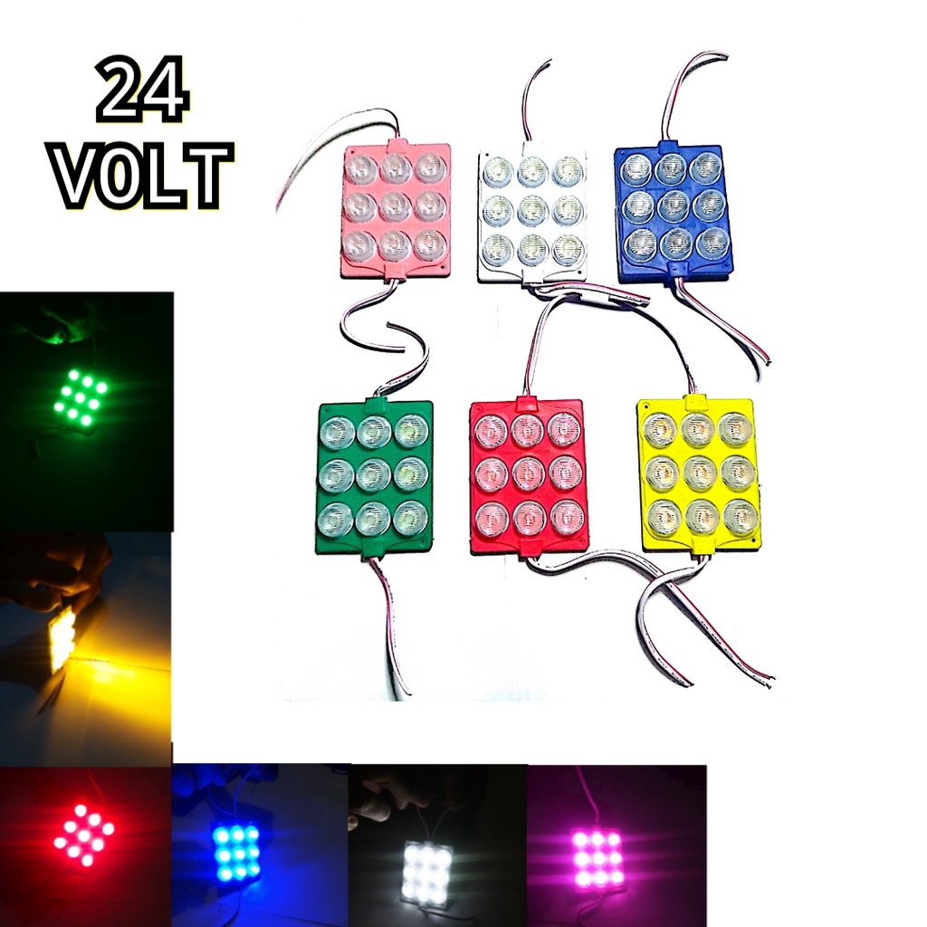 LED 9 mata (3x3) 24 volt Lampu LED variasi truk bus plafon neonbox LED 24 volt