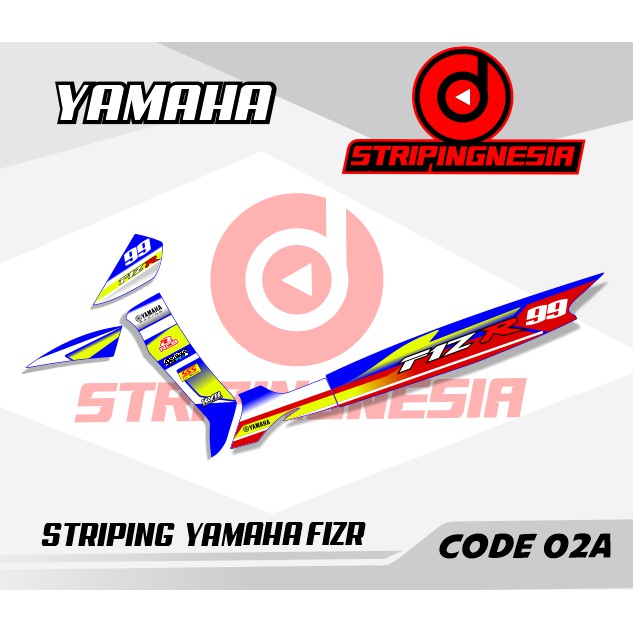 Striping Sticker Fiz R Motif Road Race Variasi Aksesoris Motor Yamaha Semi Full