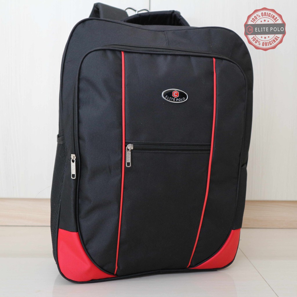 Tas Ransel Laptop Elite Polo Original Promo Bonus Rain Cover Ada Slot Laptop Murah Sekolah Kerja