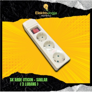 StopKontak Arde Uticon + Saklar | 3 Lubang