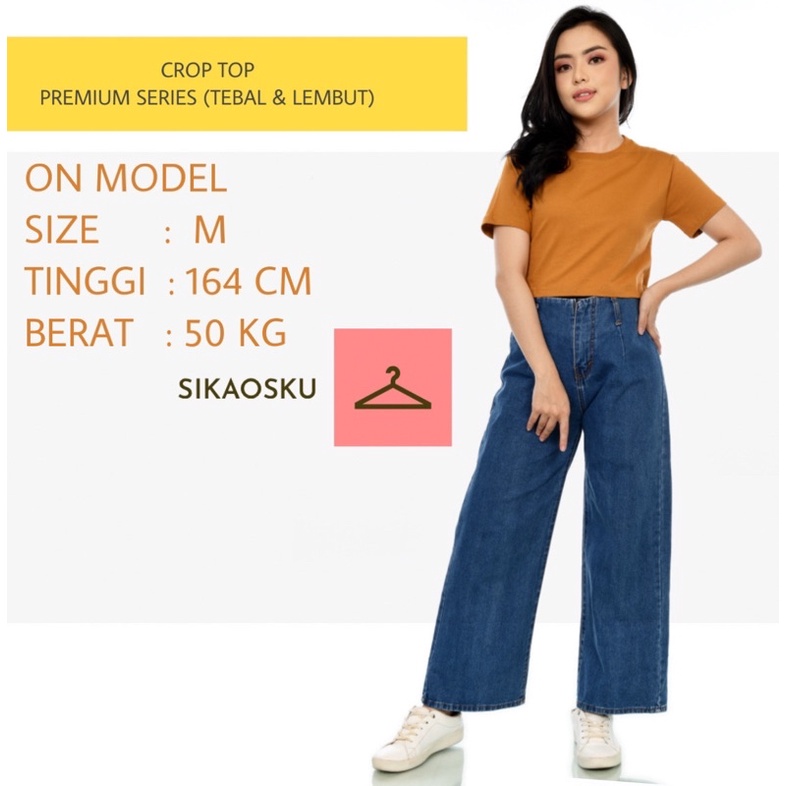 KAOS CROP TOP POLOS TEBAL TIDAK NERAWANG COTTON 20S CROP TEE BAJU WANITA CROPTOP