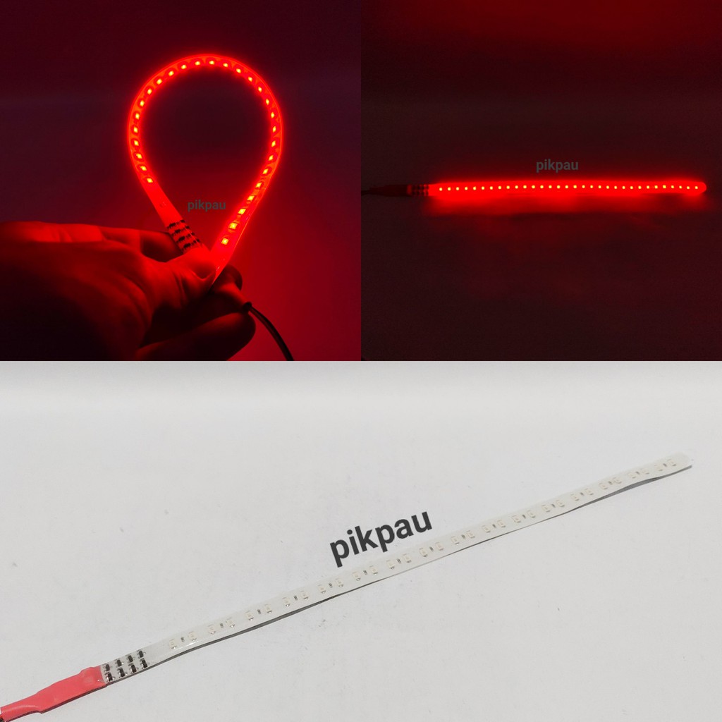 Lampu LED Strobo Strip Fleksibel 30cm Welcome Banyak Warna Waterproof Banyak Mode Warna Merah
