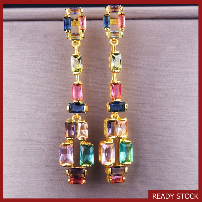 Anting Gantung Panjang Bahan Silver 925 Untuk Wanita