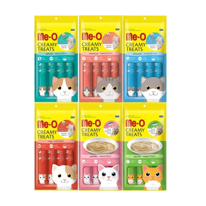 Me-o Creamy Treats Meow snack kucing 4x15 gr