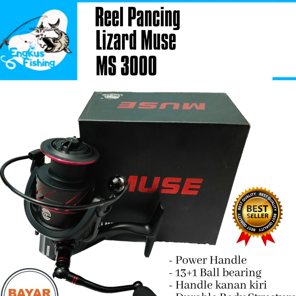 Reel Pancing Lizard Muse 1000-6000 (14Bearing) Power Handle - Engkus Fishing