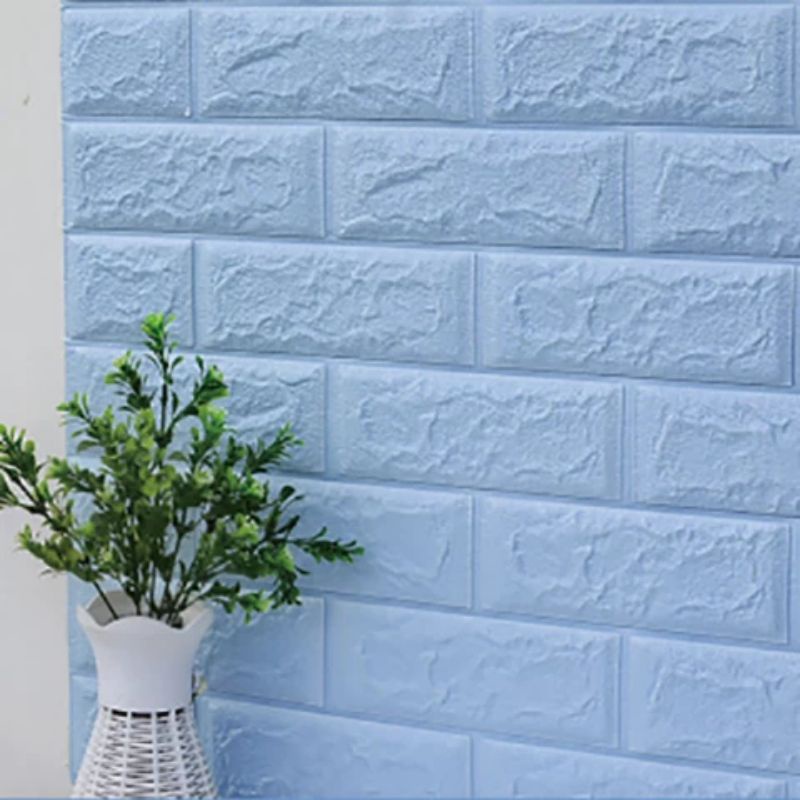 PEKANBARU Wallpaper foam  3D 6mm-7mm-Bata biru soft