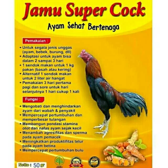 Obat Anak Ayam Cepat Besar Jamu Super Cock Shopee Indonesia