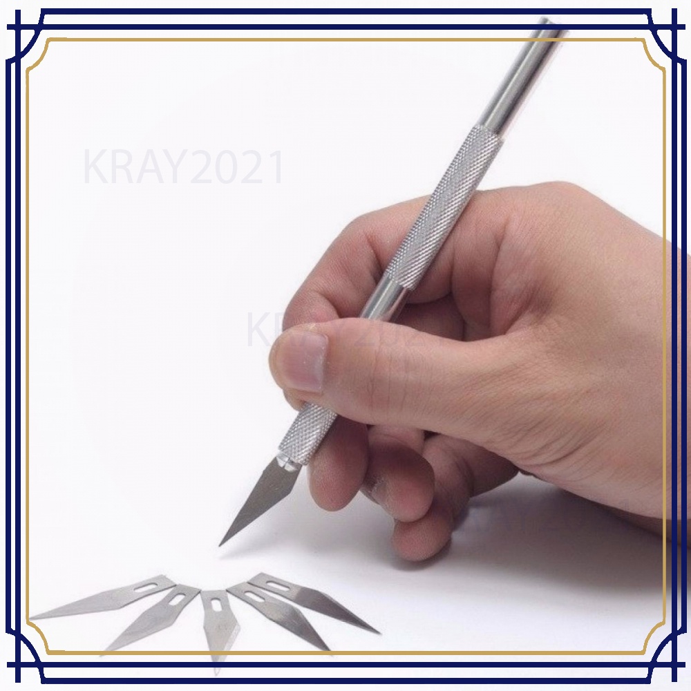 

Pisau Ukir Seni Hobby Crafting Art Knife Metal Handle AK125