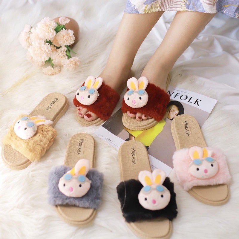 SANDAL MOKAYA 823 selop bulu karakter beruang