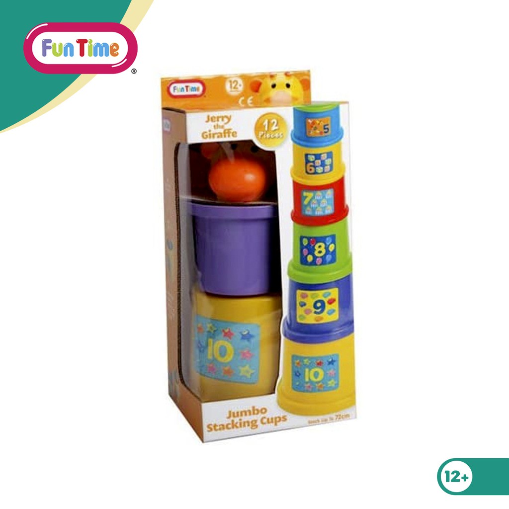 FUNTIME JERRY THE GIRAFFE JUMBO STACKING CUPS / MAINAN EDUKASI / F 536