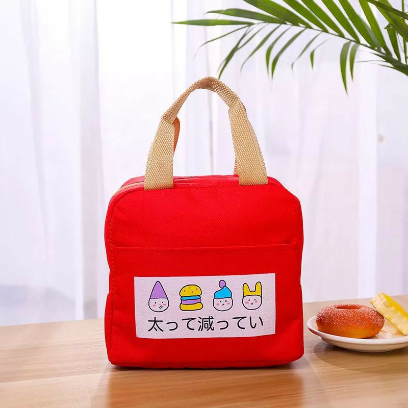 Tas Bekal Karakter Bahan Canvas / Lunch Bag Karakter Di Lengkapi Dengan Aluminium Foil