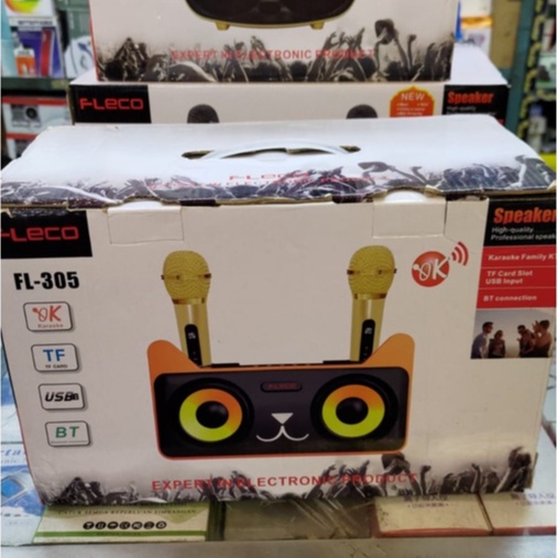 NEW PRODUCT!!! Speaker Karaoke 2 Microphone Wearless Bluetooth FL-305 Suara Super Bass dan berkualitas