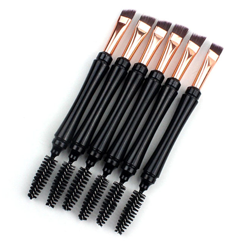 【COD Tangding】1 Pc Brush Makeup Kepala Ganda Untuk Alis Dan Bulu Mata