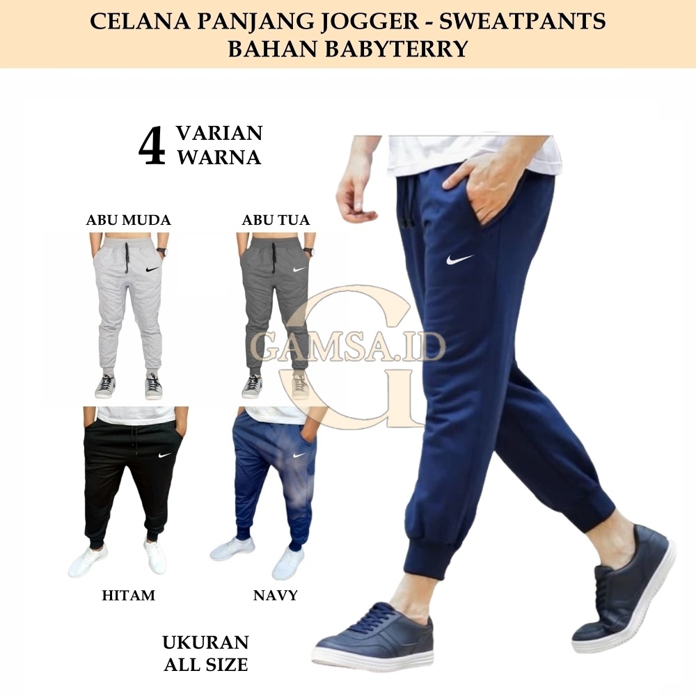 CELANA JOGGER PRIA WANITA - JOGER PANTS BABYTERRY SWEATPANTS TRACKPANT TRAINING PANJANG SPORT CASUAL SANTAI