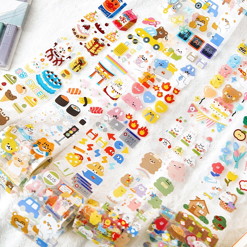 Etori Animal Family Roll Deco Stickers