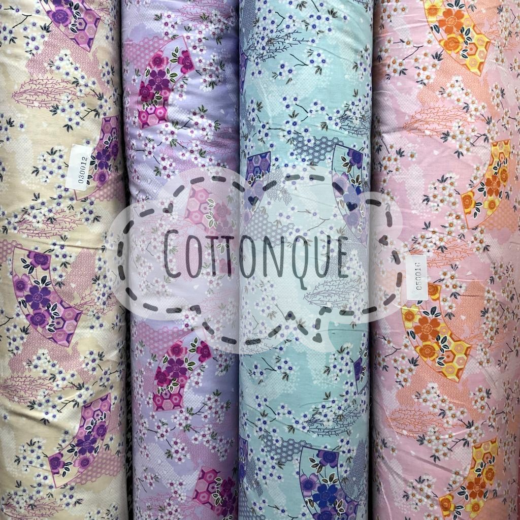 Kain Katun Jepang Motif Bunga Sakura 2 (min pembelian 2x klik)