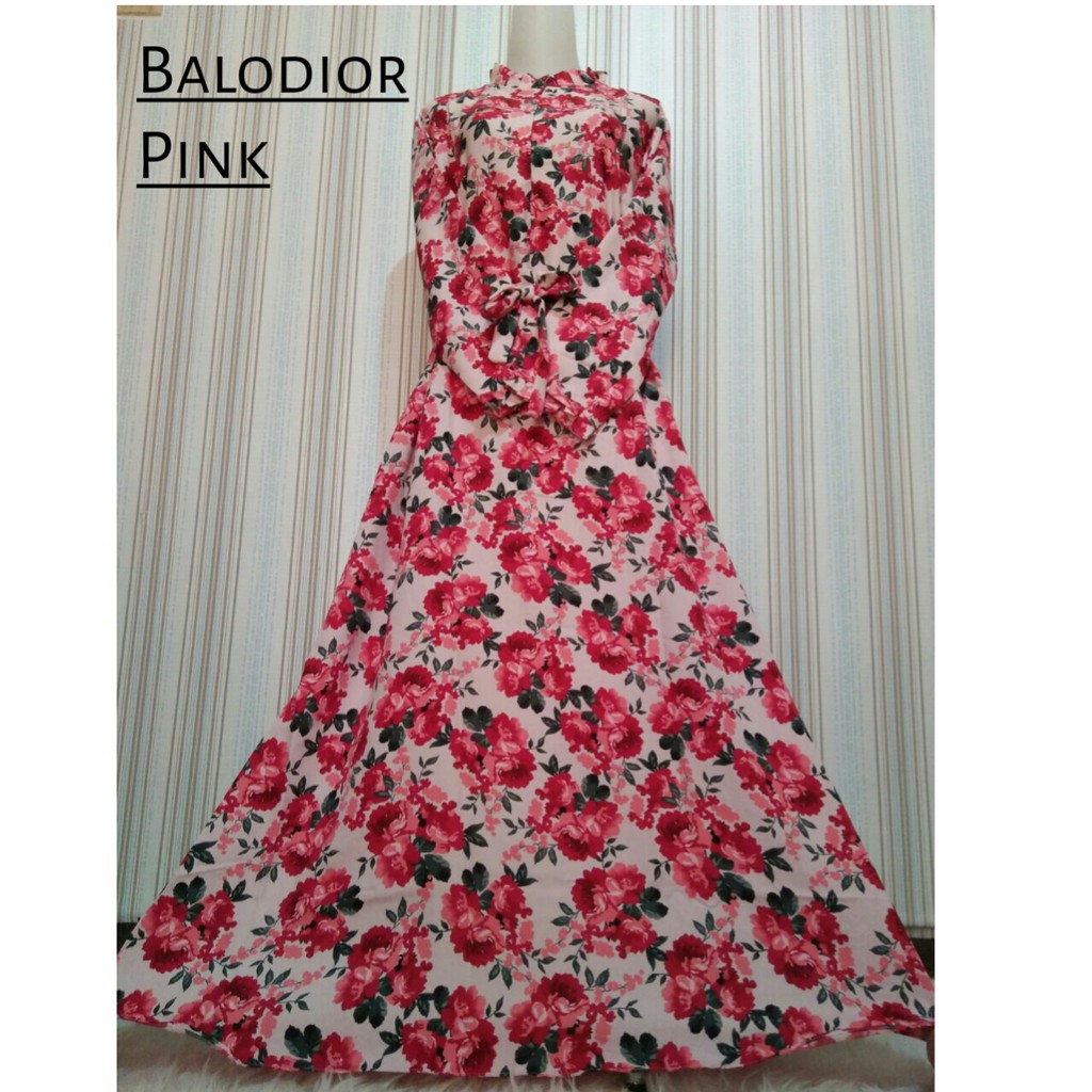 Gamis balodior flower rose leave baloteli motif  bunga muslilm syari busana wanita maxidress mawar