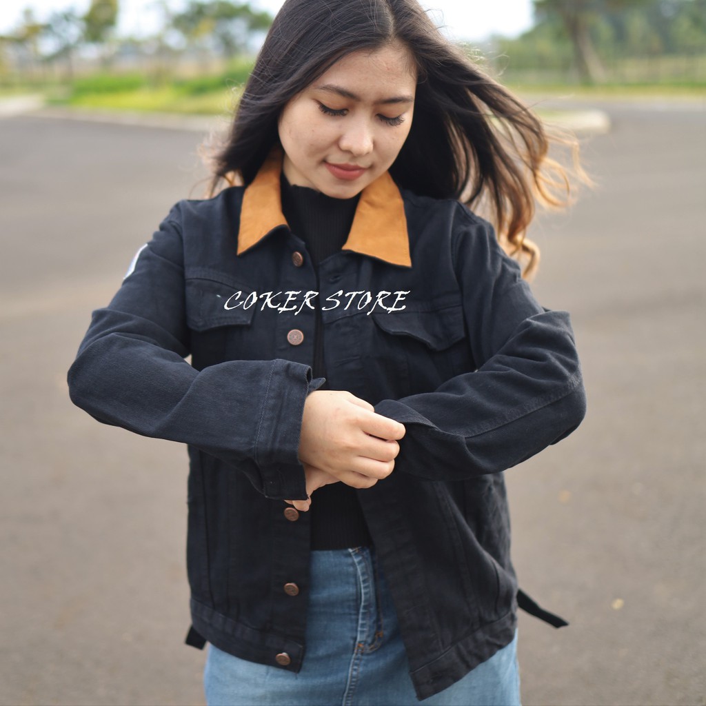 Jaket Jeans Oversize Wanita - Dilan Hitam