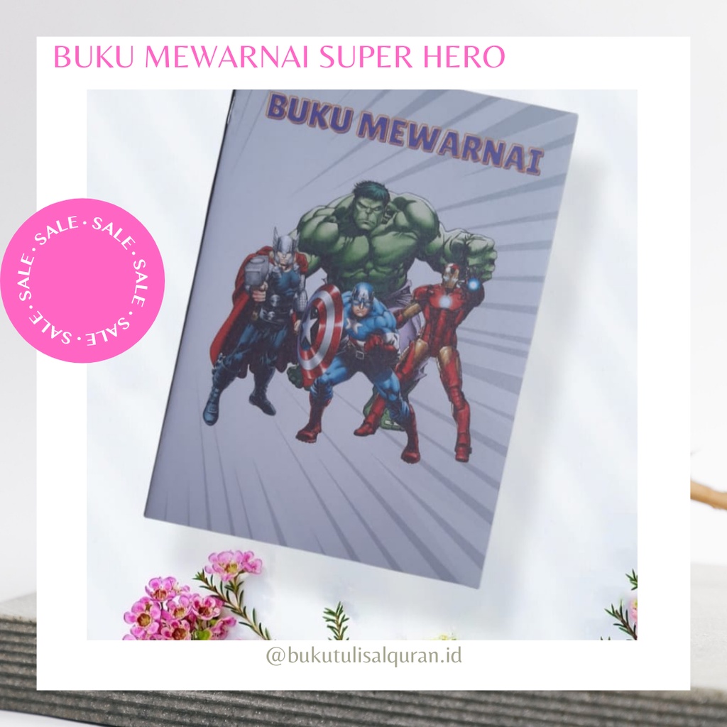 

Buku Mewarnai Untuk Anak-Anak/Paud/TK/Balita Ukuran Buku A5 Tema Superhero