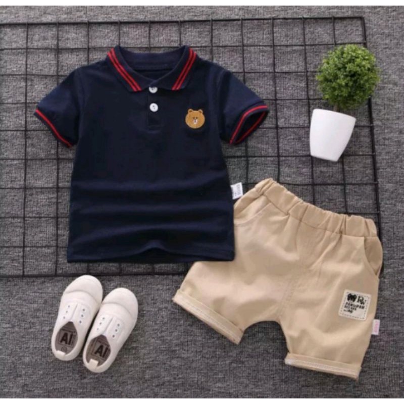 SETELAN BAJU ANAK ANAK 1-5 TAHUN PAKAIAN BAJU ANAK POLO BEAR ANAK LAKI-LAKI