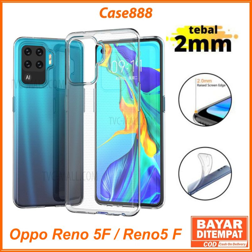 Clear Case Oppo Reno 5F / Reno5 F SoftCase Tebal 2MM Transparant TPU Premium