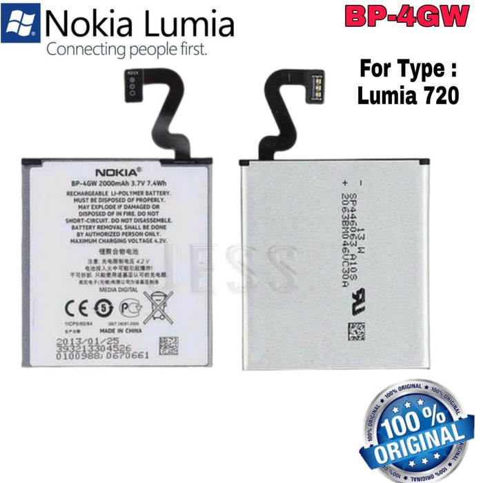 Baterai Battery NOKIA Lumia 720 Android BP4GW BP-4GW ori