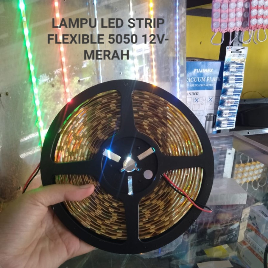 LAMPU LED STRIP FLEXIBLE 5050 12V- MERAH