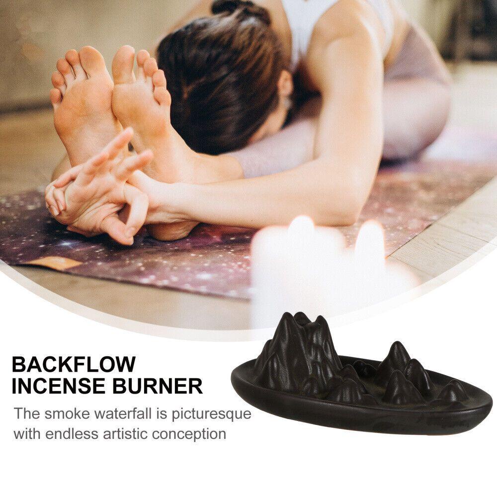 R-flower Backflow Incense Burner Keramik Meditasi Kreatif Tungku Aromaterapi