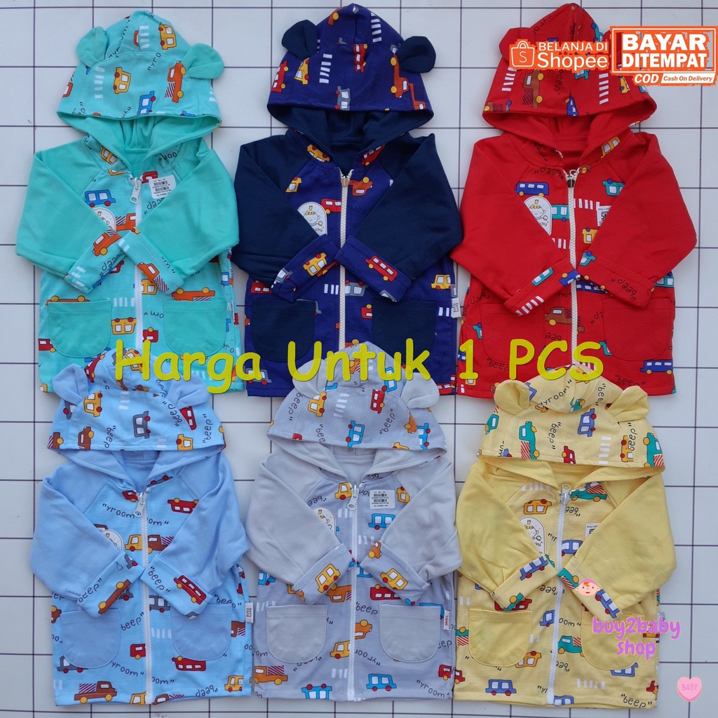 Jaket bayi hoodie model bolak-balik double fleece Baby Lucky 6-24 Bulan 1 PCS