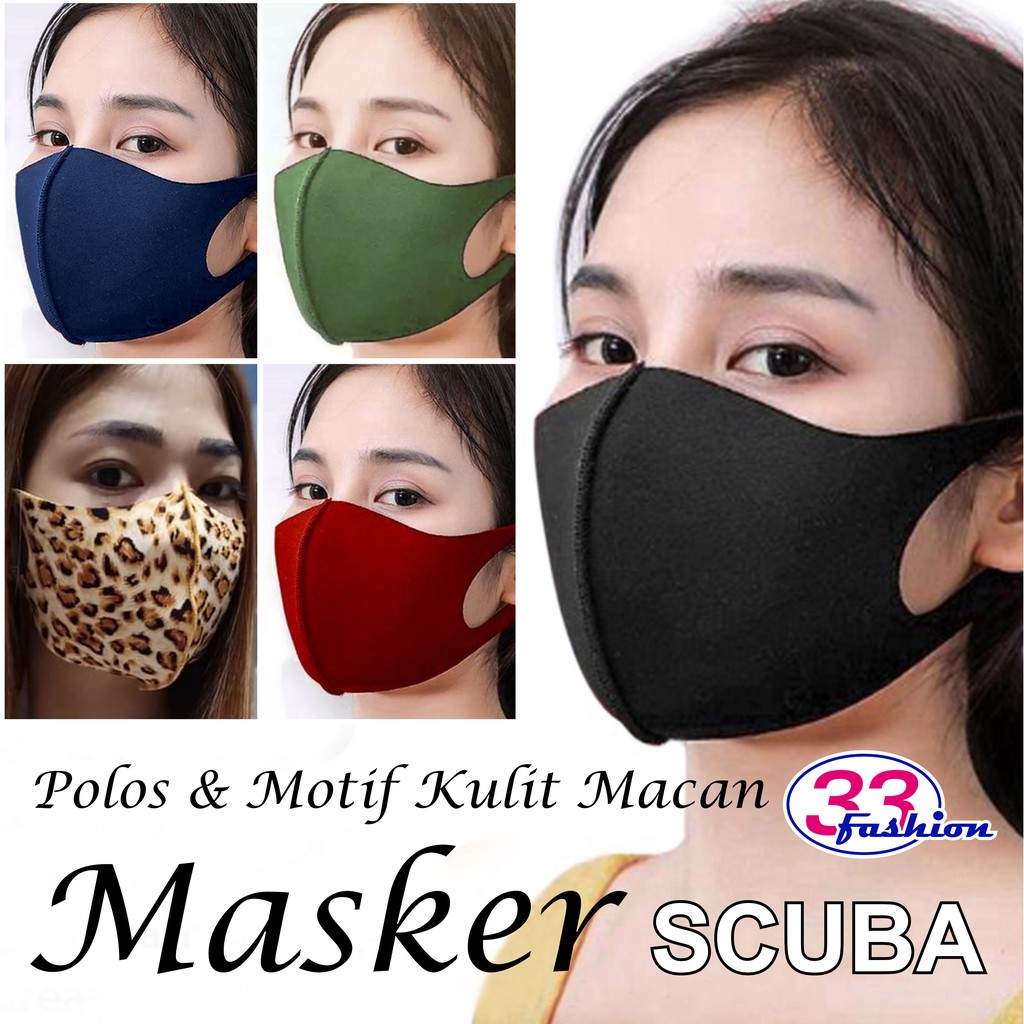  Masker  SCUBA  Korea  Bisa Dicuci Bahan  Kain Polos dan 