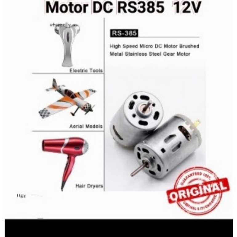 DINAMO DC RS385 12V / 24V / MOTOR DC RS 385 as 14 mm