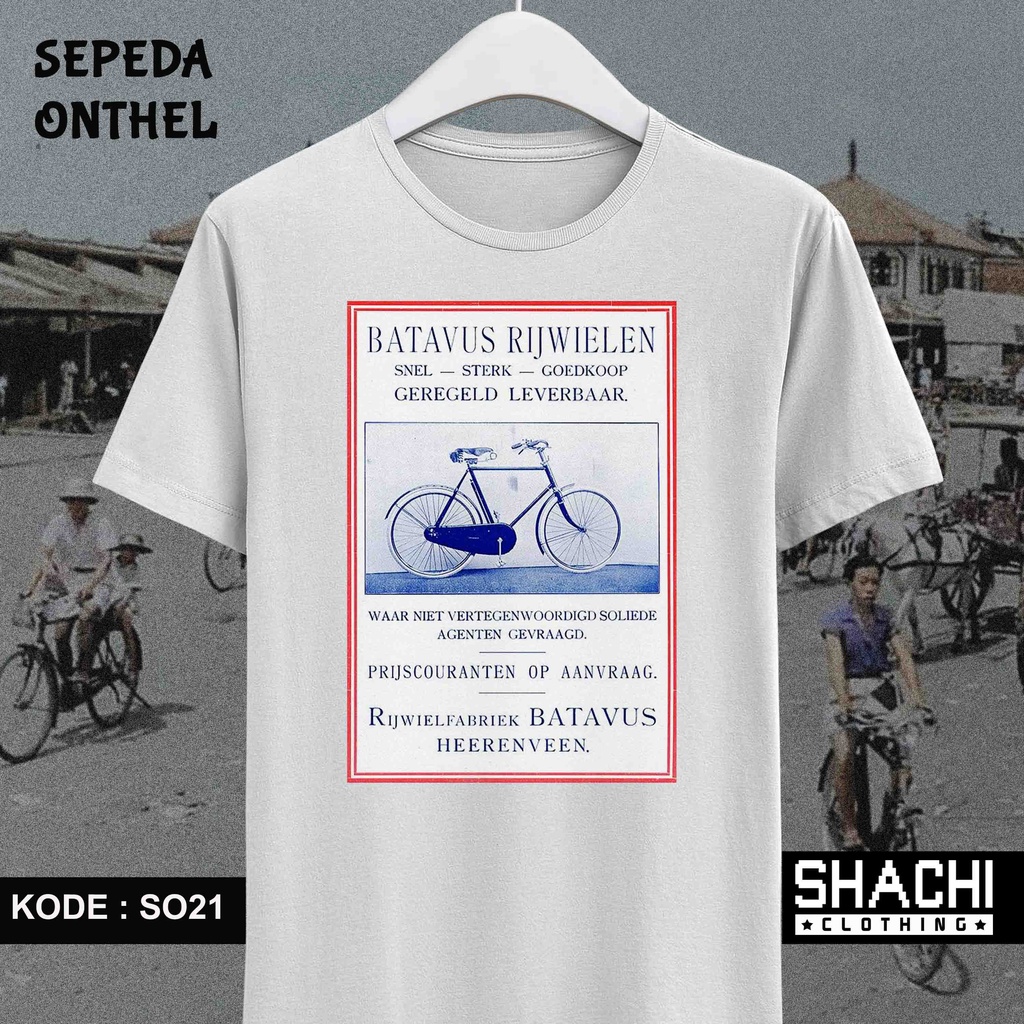 T Shirt Kaos Sepeda Onthel Ontel  - BATAVUS - SO21 -  Premium Cotton Combed 24S
