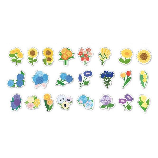 [MILOLI] 46Pcs SWEET DREAMS Deco Sticker DIY Scrapbook Stiker Jurnal Diary Planner Kotak - B0260-B. Flower-3468