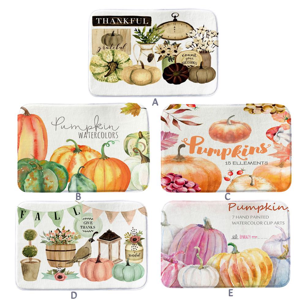 Thanksgiving Day Pumpkin Lantern Entrance Door Bathroom Mat Indoor