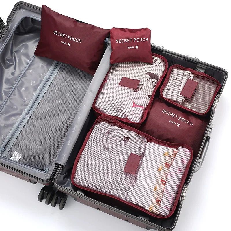 Travel Organizer 6in1 Set Storage Travelling Bag 6 in 1 Koper Tas Korean Style Korea Laundry Pouch