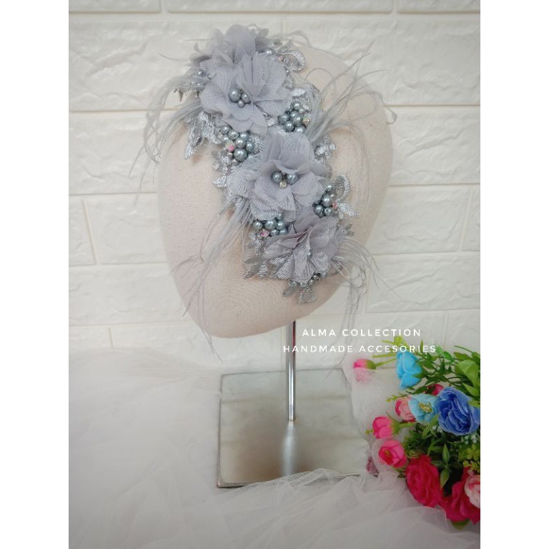 (COD) Headpiece blufrill hiasan hijab pengantin