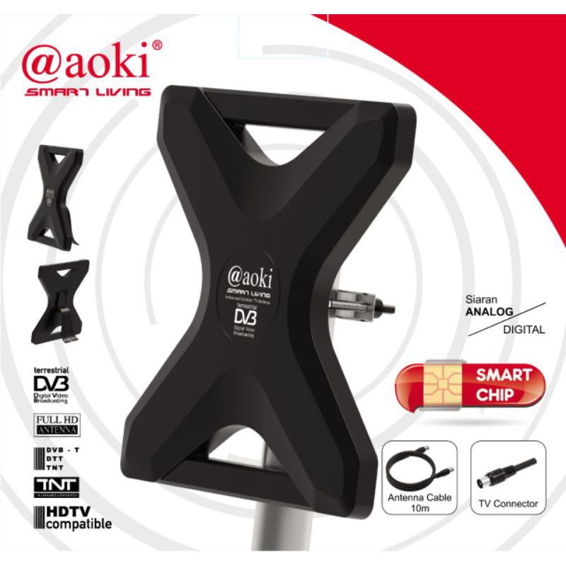 AOKI Antena digital 2 tv  luar dalam indoor outdoor AT5000