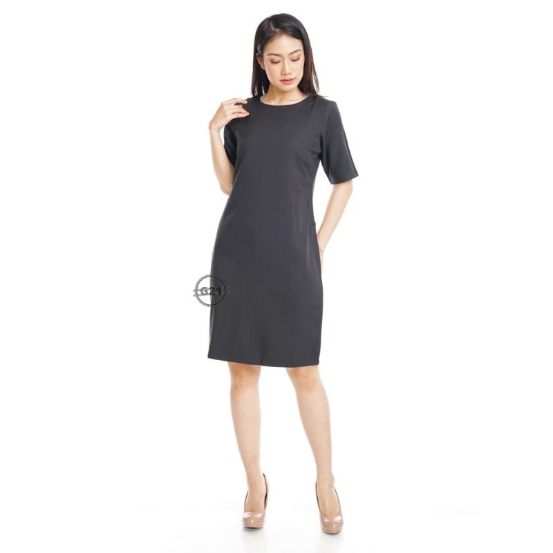 Dress Hitam Polos Formal Kerja Kantor Wanita Murah High Premium Quality K03 Midi Dress Kerja Wanita Midi Dres Hitam Polos Formal Dres Formal Drees Wanita Kantor