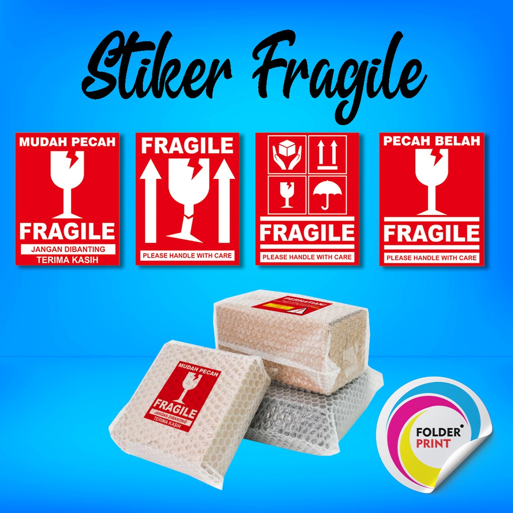 Jual Stiker Fragile Pecah Belah Custom Murah Shopee Indonesia 0809