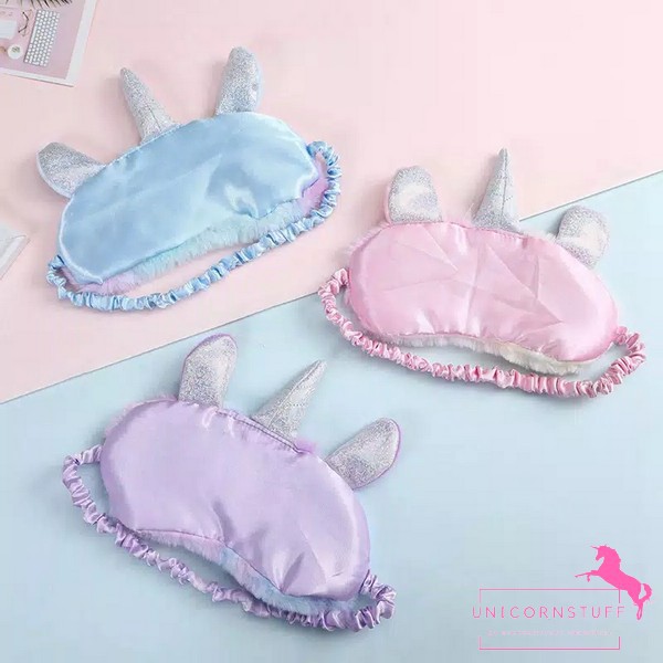 Penutup Mata Unicorn untuk tidur Tutup Tidur Rainbow Bulu ANAK