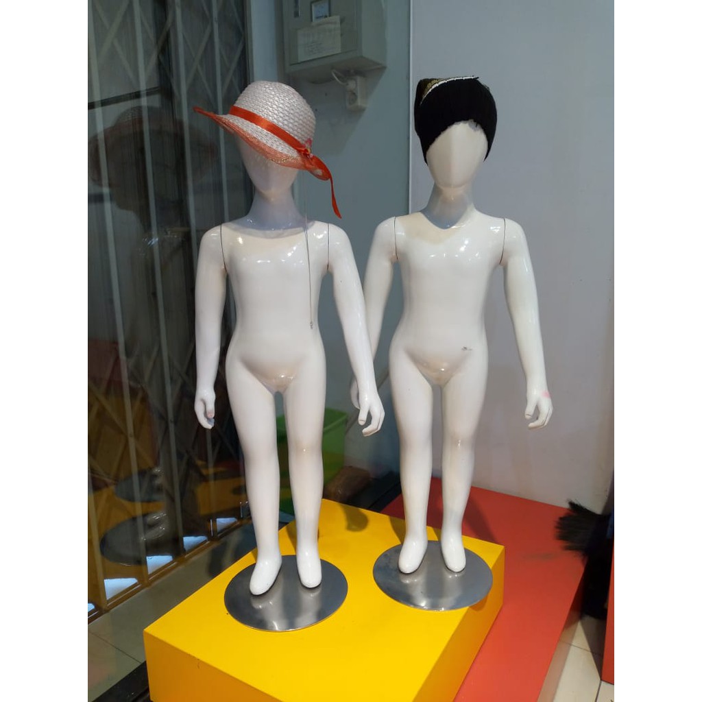 MANEKIN ALIEN ANAK SEPASANG USIA 2-4TH FULL BODY WARNA PUTIH SECOND