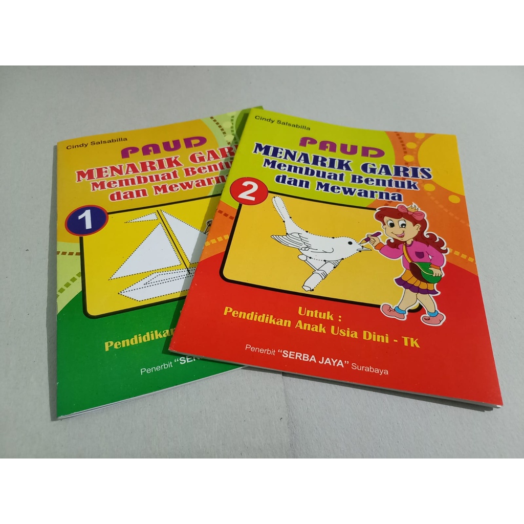 Buku Paud Menarik Garis Membuat bentuk dan Mewarna Serba Jaya