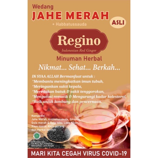 

WEDANG JAHE MERAH REGINO Minuman Herbal (12scht)