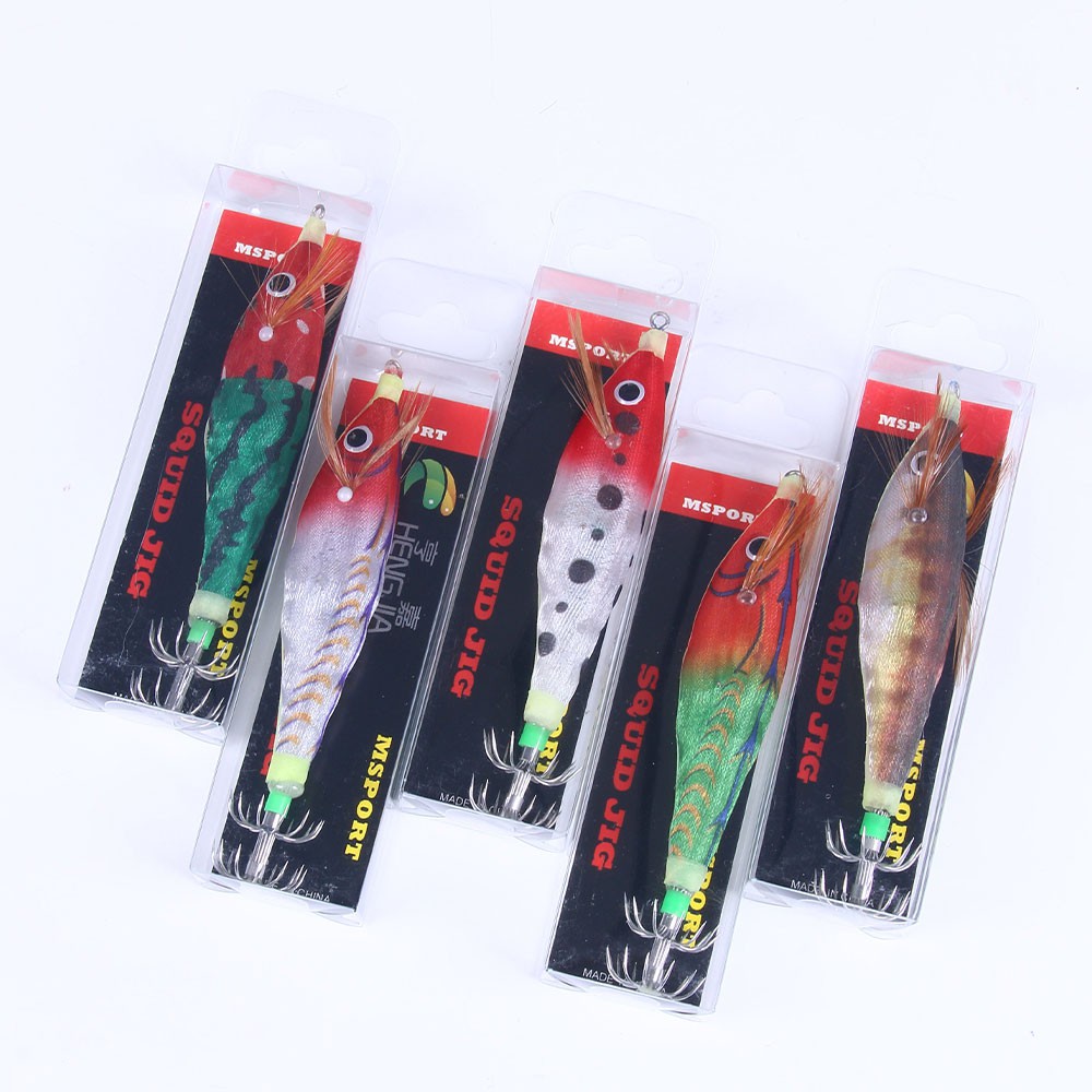 Hengjia 1pc Umpan Pancing Fishing Lure Bentuk Cumi-Cumi Dengan Lampu Led 7 Warna Ukuran 10cm/10g Shrimp Bait